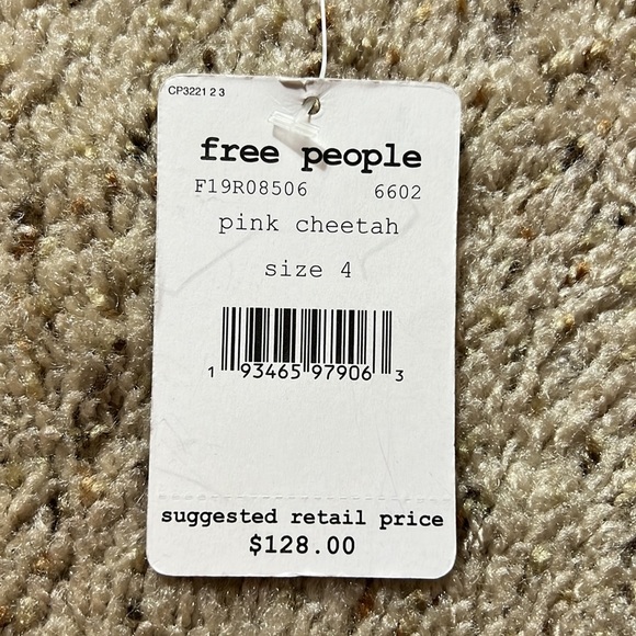 NWT Free People Pink Cheetah Sequin Mini Skirt- 4 - Picture 4 of 9